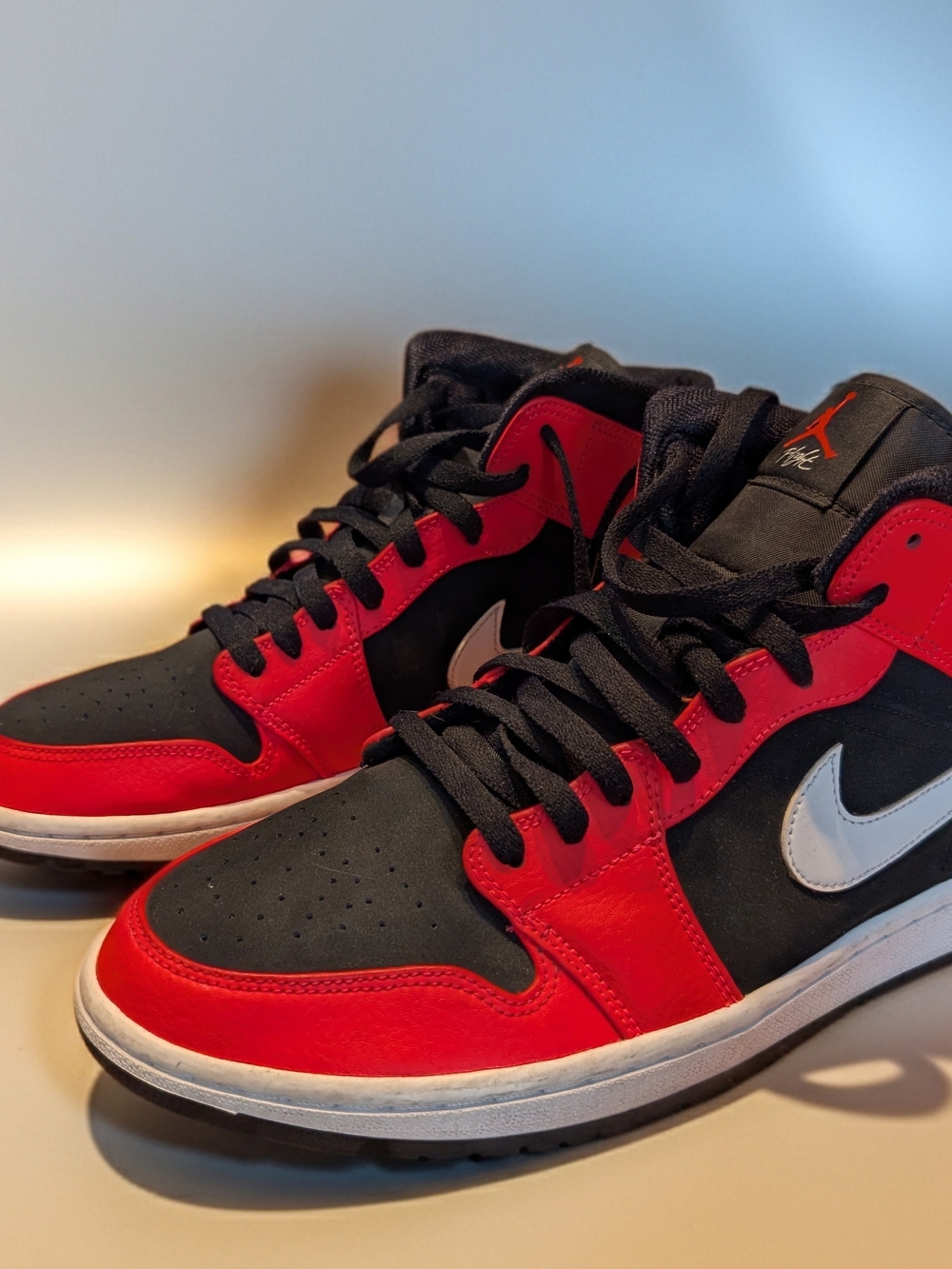 Jordan Men’s Red, Black & White High-Top Sneakers